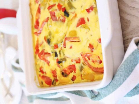 Clafoutis léger aux courgettes et poivrons