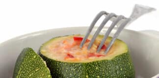 Courgettes rondes farcies aux poivrons