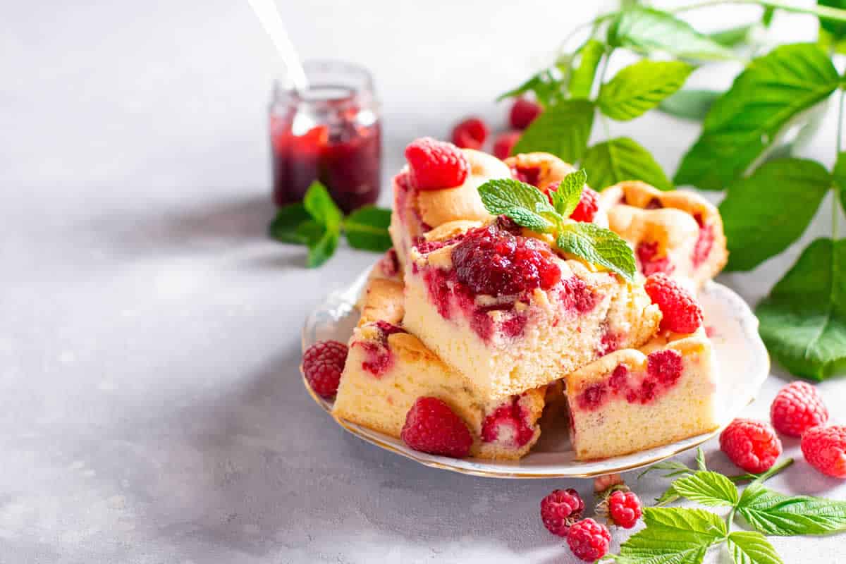 Gâteau léger aux framboises