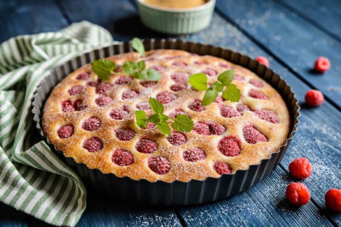 Gâteau magique aux framboises