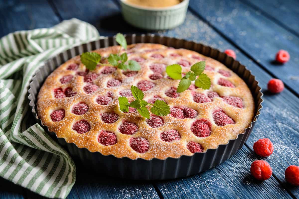 Gâteau magique aux framboises