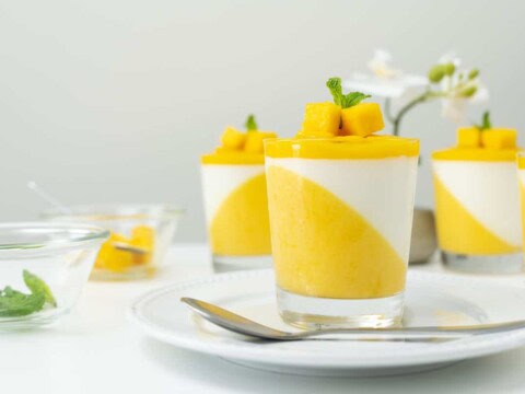 La panna cotta à la mangue