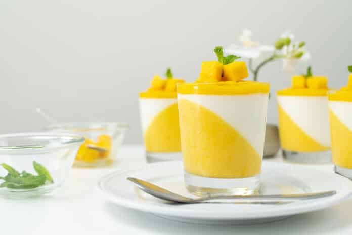 La panna cotta à la mangue