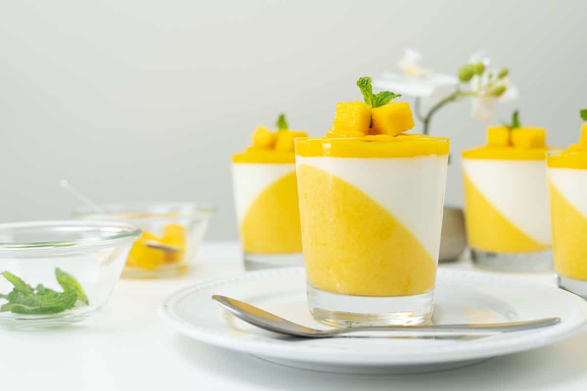 La panna cotta à la mangue
