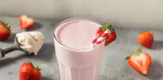 Milkshake fraise et glace vanille