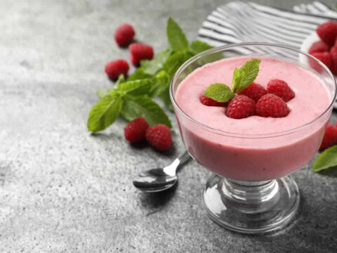 Mousse aux framboises et mascarpone
