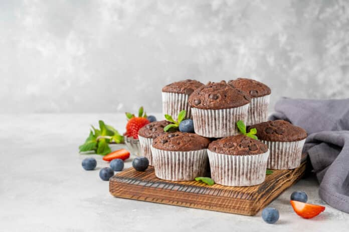 Muffins cacao aux pépites de chocolat