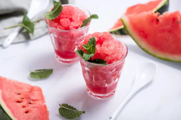 Sorbet à la pastèque sans sorbetière