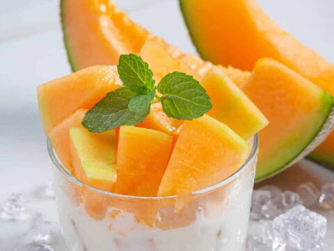 Verrine de melon à la crème chantilly