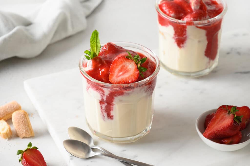 Verrines fraises au mascarpone