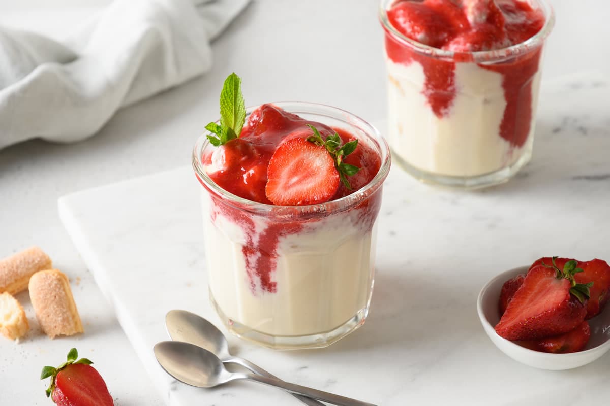 Verrines fraises au mascarpone