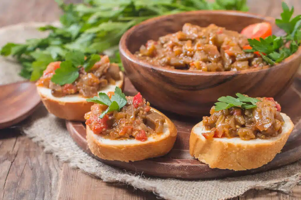 Caviar aubergine au poivron rouge