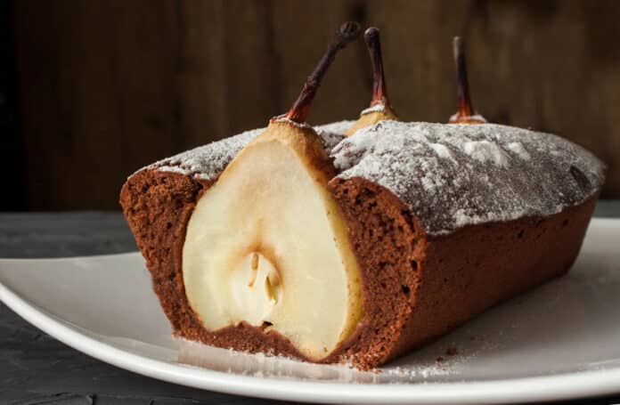 Gâteau chocolat amande poires entières