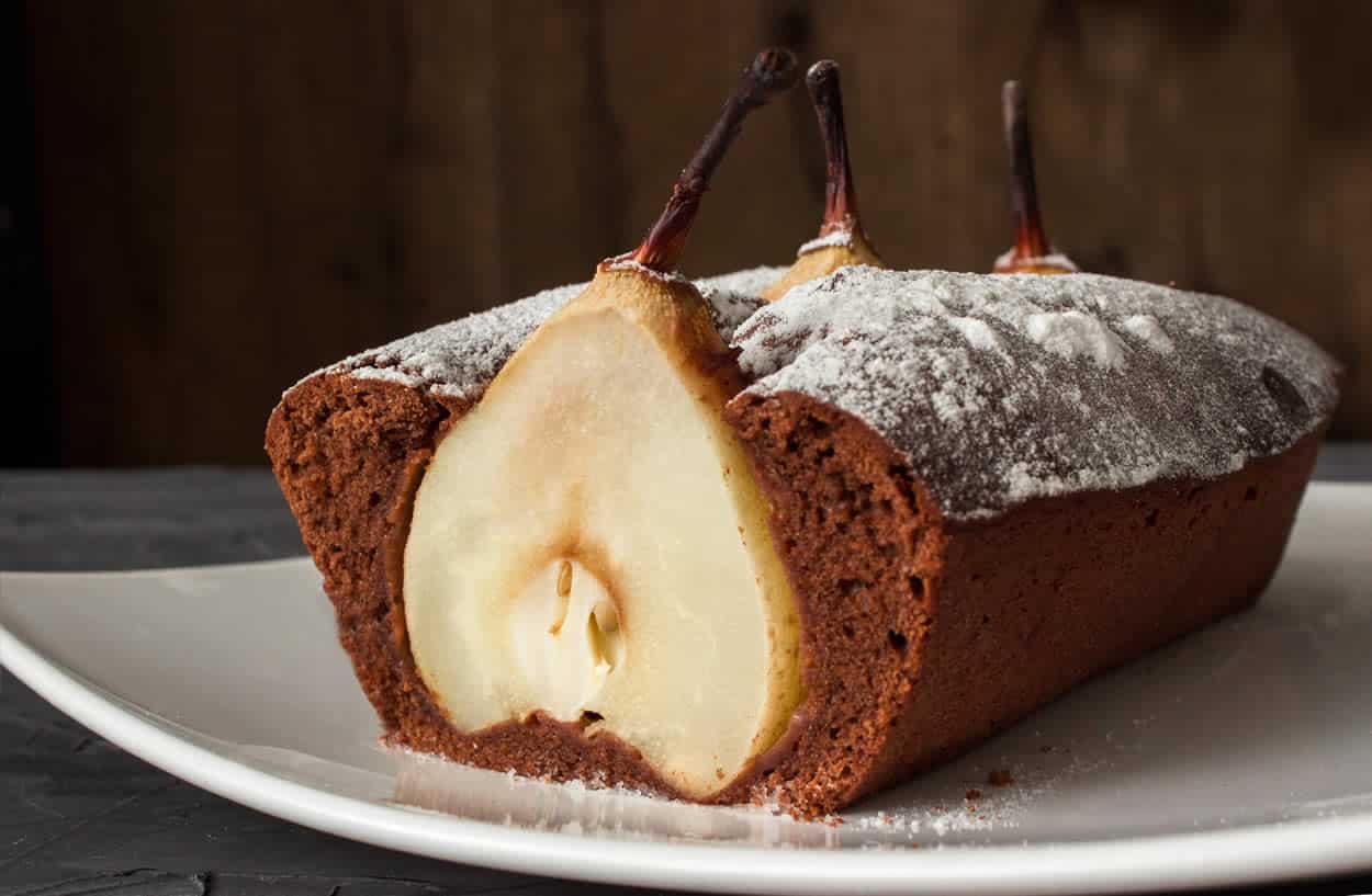 Gâteau chocolat amande poires entières