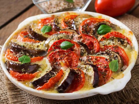 Gratin aubergine tomate parmesan