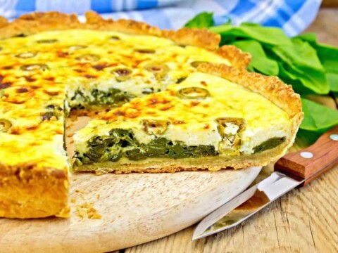 Quiche aux épinards et olives