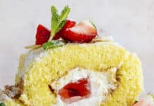 Roulé au mascarpone et fraises