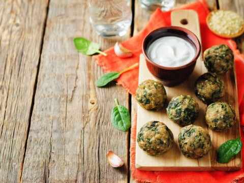 Boulettes de fromage et épinards