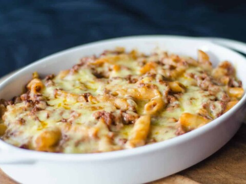 Gratin de penne au jambon