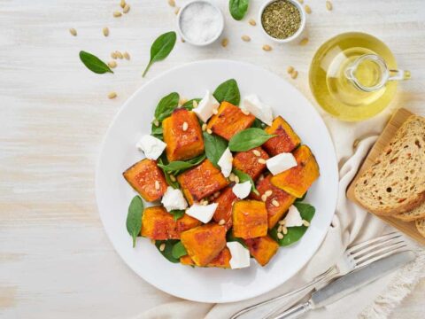 Salade de potiron au fromage de chèvre