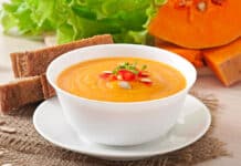 Soupe au potiron et crème fraîche