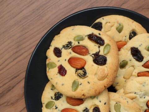 Cookies amandes, raisins secs et pistaches