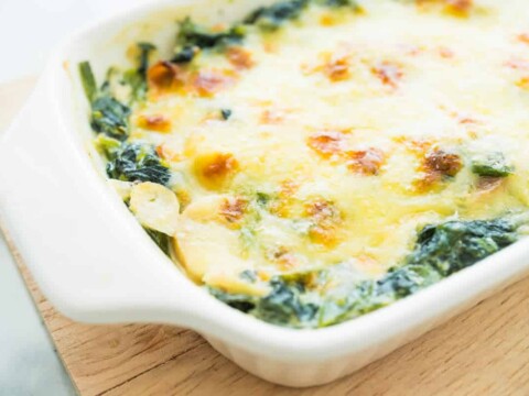 Gratin aux épinards et fromage