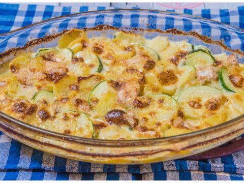 Gratin pomme de terre et courgette