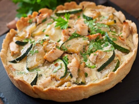 Quiche poulet courgette