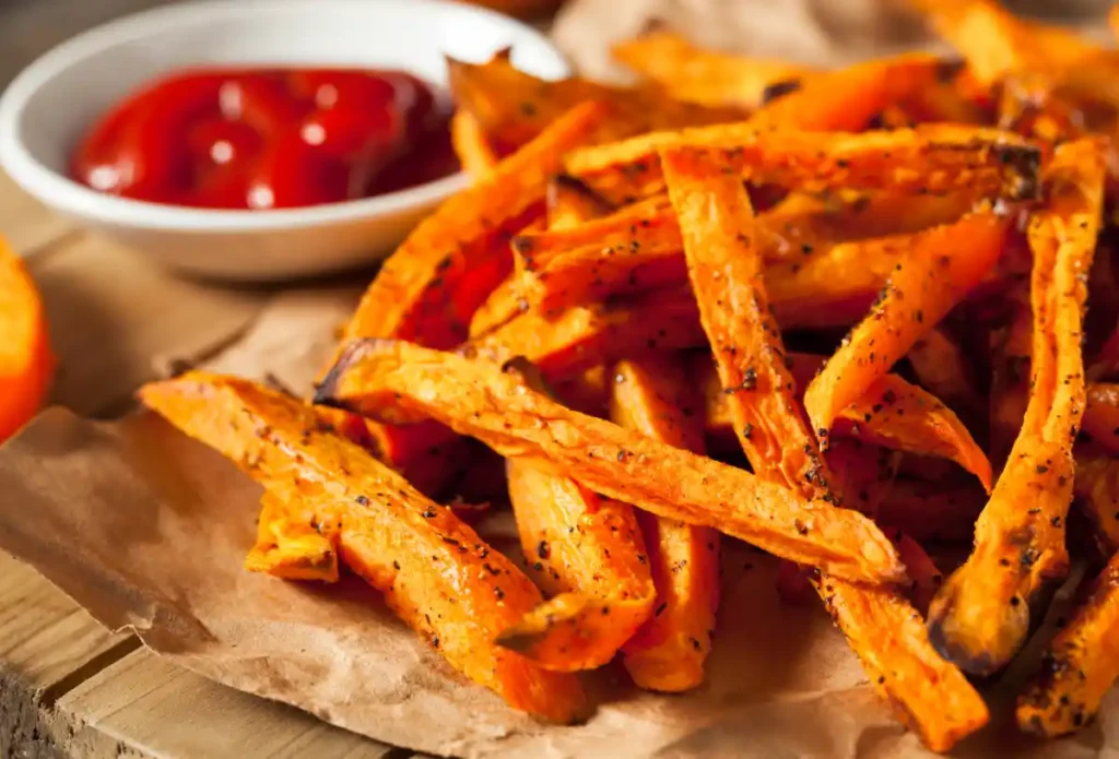 Frites patates douces au four