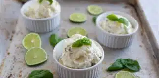 Crème Glacée au Citron Vert et Basilic