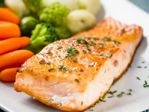 Pavé de saumon aux carottes et brocoli au Cookeo