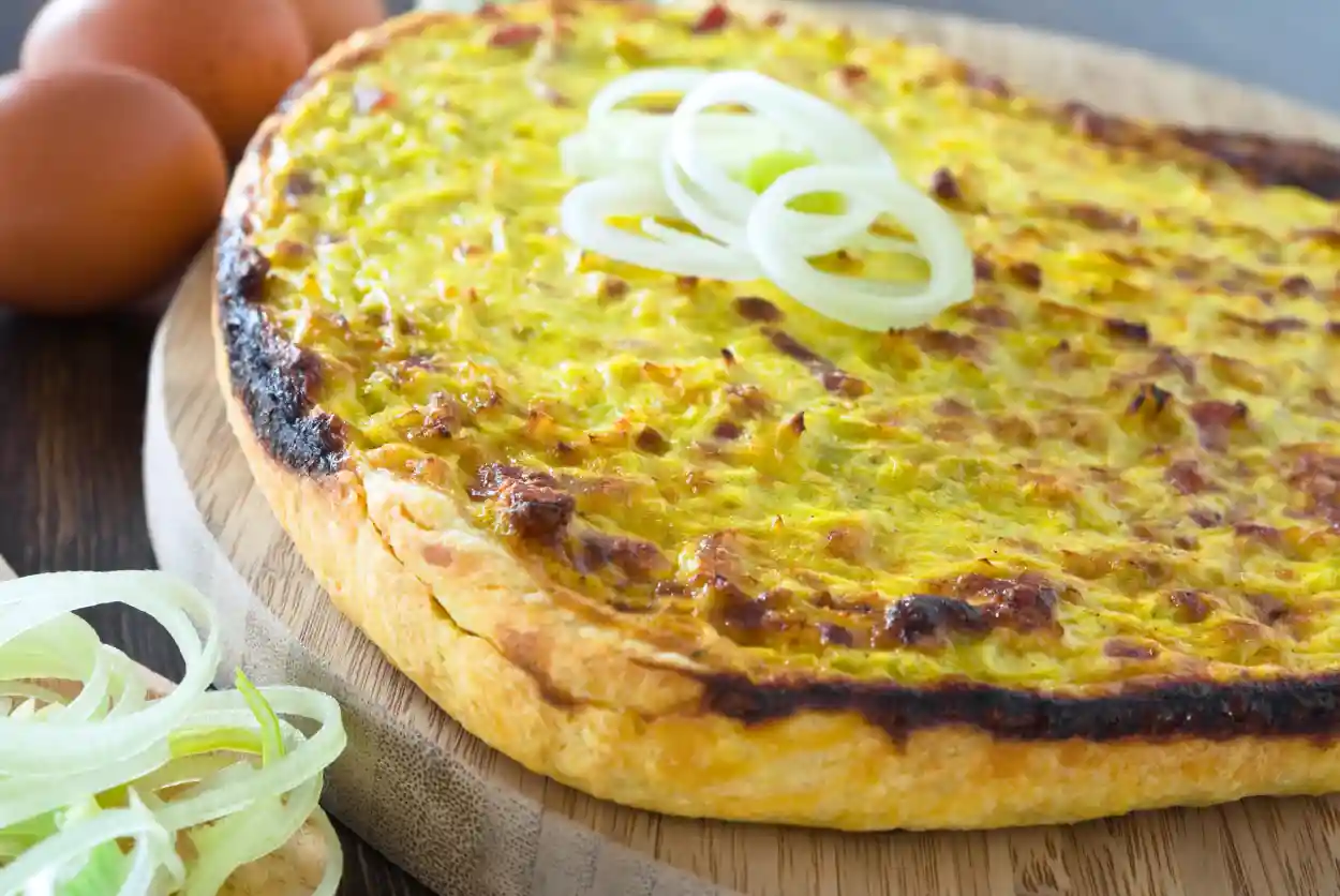 Quiche au poulet et aux poireaux