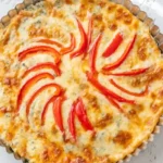 Tarte au fromage et poivrons rouges