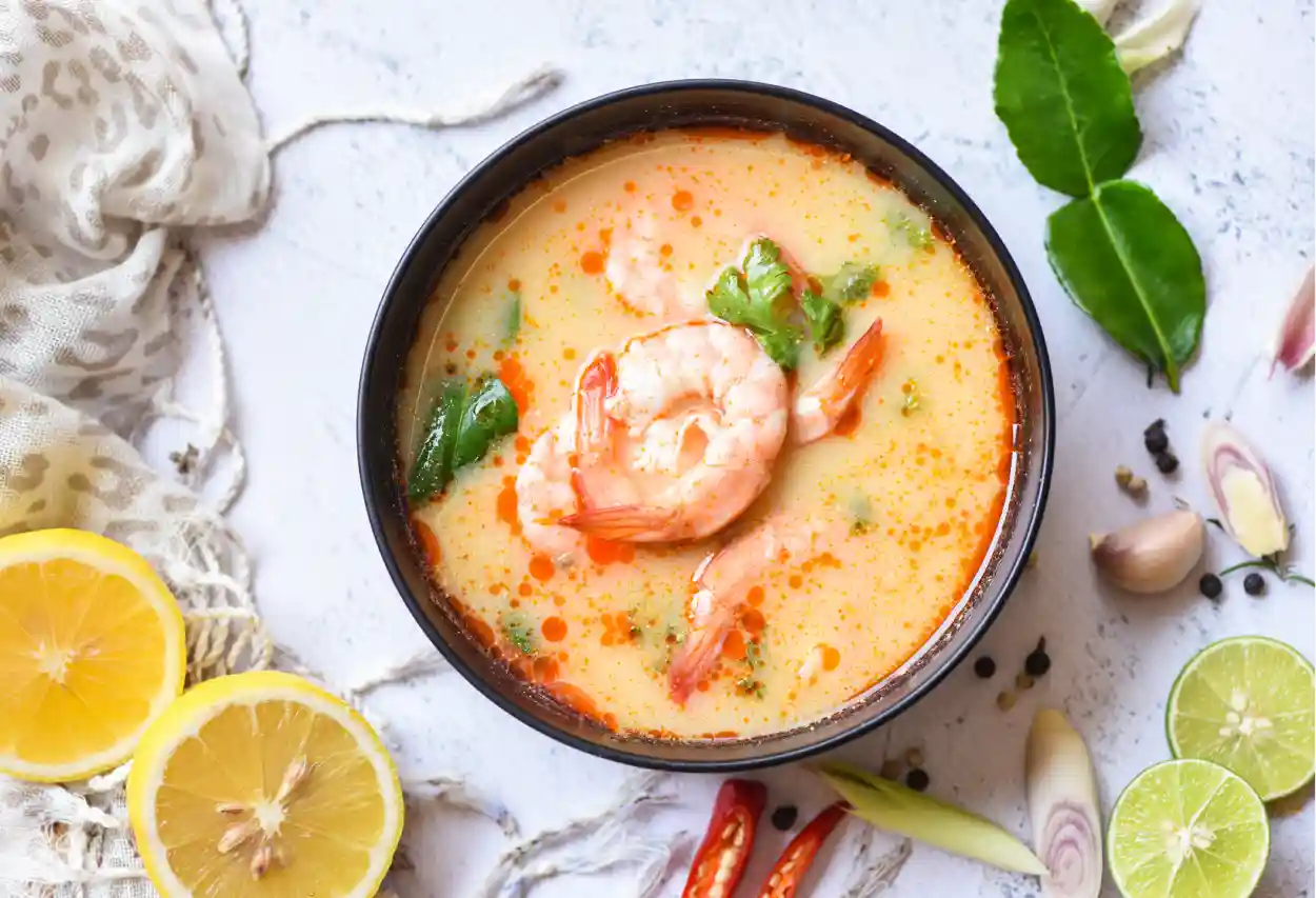 Soupe aux crevettes et lait de coco au Cookeo