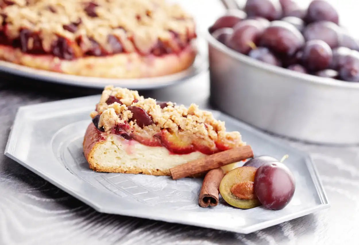 tarte aux prunes et crumble aux épices