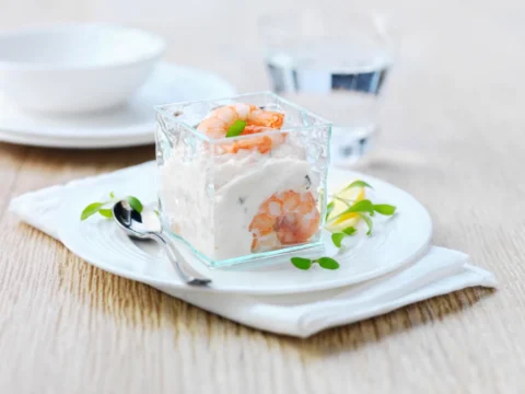 apéritif aux crevettes en verrines