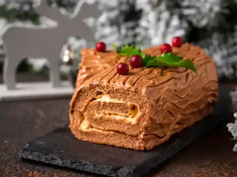 Bûche de Noël au café