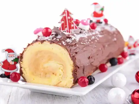 Bûche de Noël au caramel beurre salé