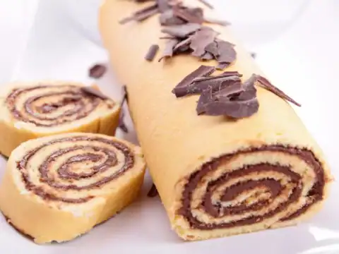 Bûche de Noël roulée au Nutella